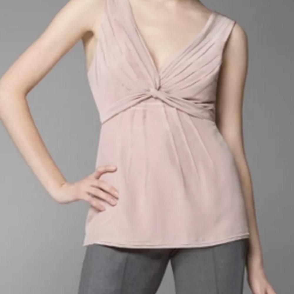 BCBG MAXAZRIA SILK ROSE PINK CREPE DE CHINE BLOUSE
